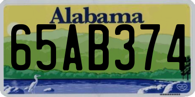 AL license plate 65AB374