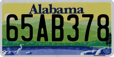 AL license plate 65AB378