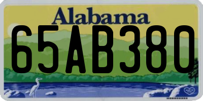 AL license plate 65AB380
