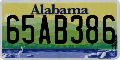AL license plate 65AB386