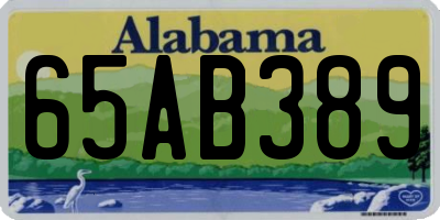 AL license plate 65AB389