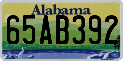 AL license plate 65AB392