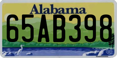 AL license plate 65AB398