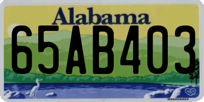 AL license plate 65AB403