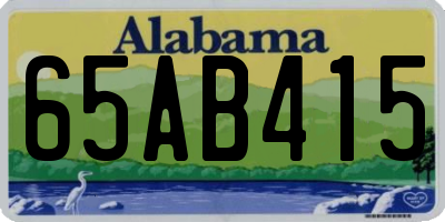 AL license plate 65AB415