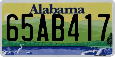 AL license plate 65AB417