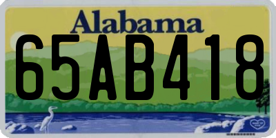 AL license plate 65AB418
