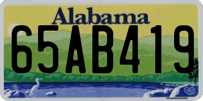 AL license plate 65AB419