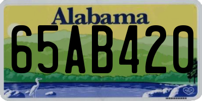 AL license plate 65AB420