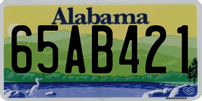 AL license plate 65AB421