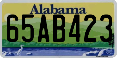 AL license plate 65AB423