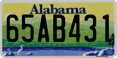 AL license plate 65AB431