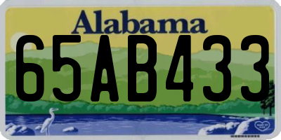 AL license plate 65AB433