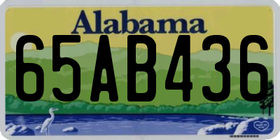 AL license plate 65AB436