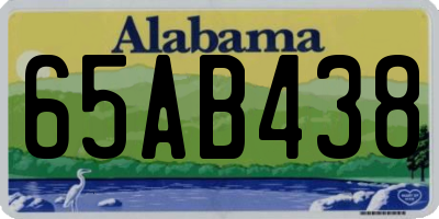 AL license plate 65AB438