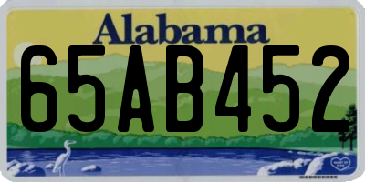 AL license plate 65AB452
