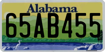 AL license plate 65AB455