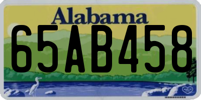AL license plate 65AB458