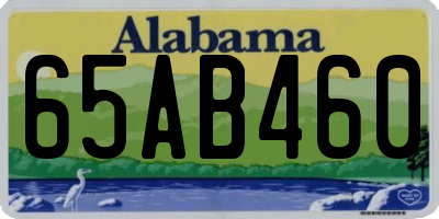 AL license plate 65AB460