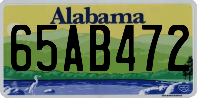 AL license plate 65AB472
