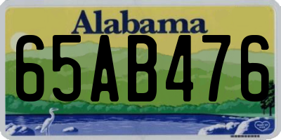 AL license plate 65AB476