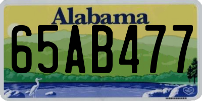 AL license plate 65AB477