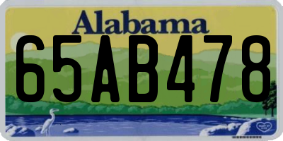 AL license plate 65AB478