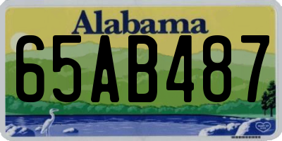 AL license plate 65AB487