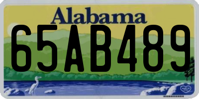 AL license plate 65AB489