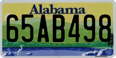 AL license plate 65AB498