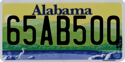 AL license plate 65AB500