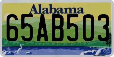 AL license plate 65AB503