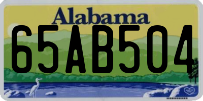 AL license plate 65AB504
