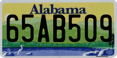 AL license plate 65AB509