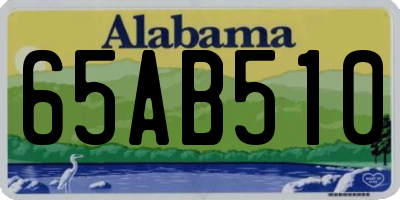AL license plate 65AB510