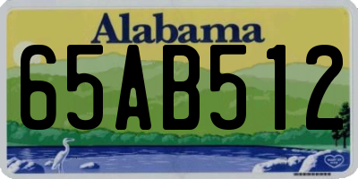 AL license plate 65AB512