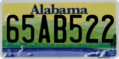 AL license plate 65AB522