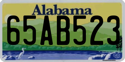 AL license plate 65AB523