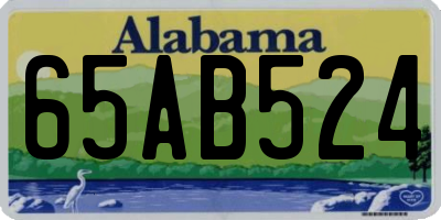 AL license plate 65AB524