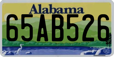 AL license plate 65AB526