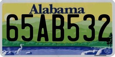 AL license plate 65AB532