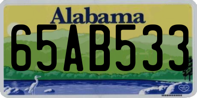 AL license plate 65AB533
