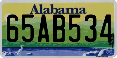 AL license plate 65AB534