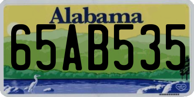 AL license plate 65AB535