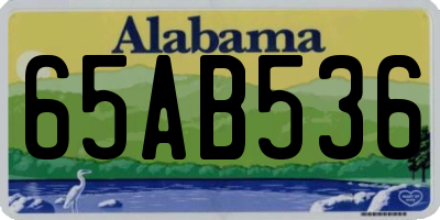 AL license plate 65AB536