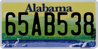 AL license plate 65AB538