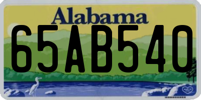 AL license plate 65AB540