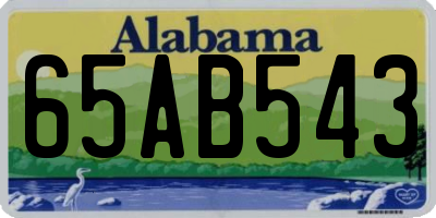 AL license plate 65AB543