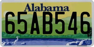 AL license plate 65AB546