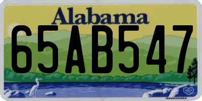 AL license plate 65AB547